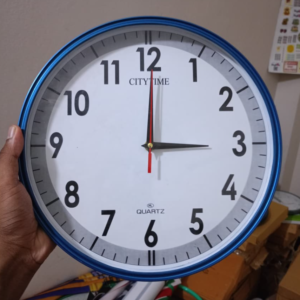 12 inch wall clock for custom branding blue color