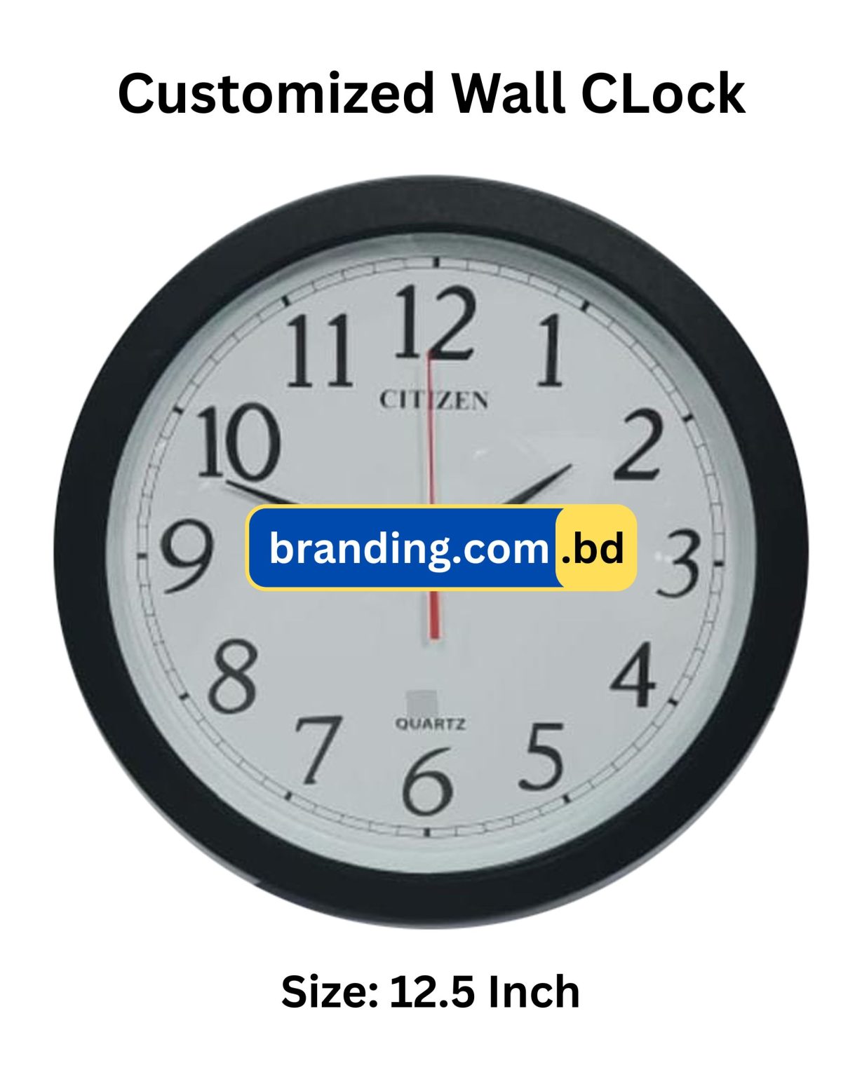 Clock Brand Color Customized Wall Clock For Brand Promotion (Flat Frame - 12 Inch ...