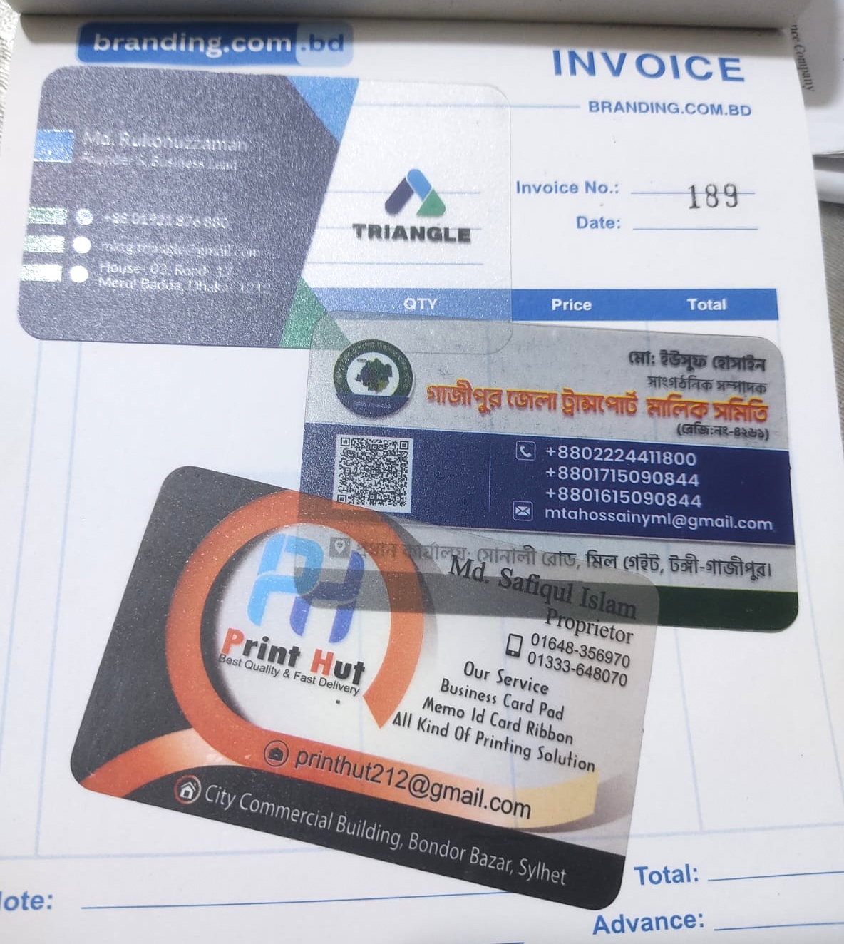 Transparent visiting card printing service in Bangladesh