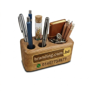 Wooden Pen & Accessories Holder for brand promotion