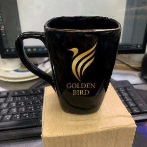 Branding Black Mug With Fire Print (Golden Bird Model)